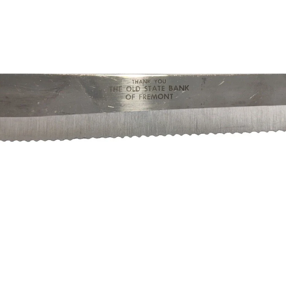VTG Vernco Advertising Kitchen Serrated Knife The Old State Bank of Freemont, MI